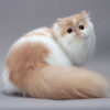 Adorable Persian kitten with a luxurious, dense coat and a flat face, lounging comfortably on a soft blanket